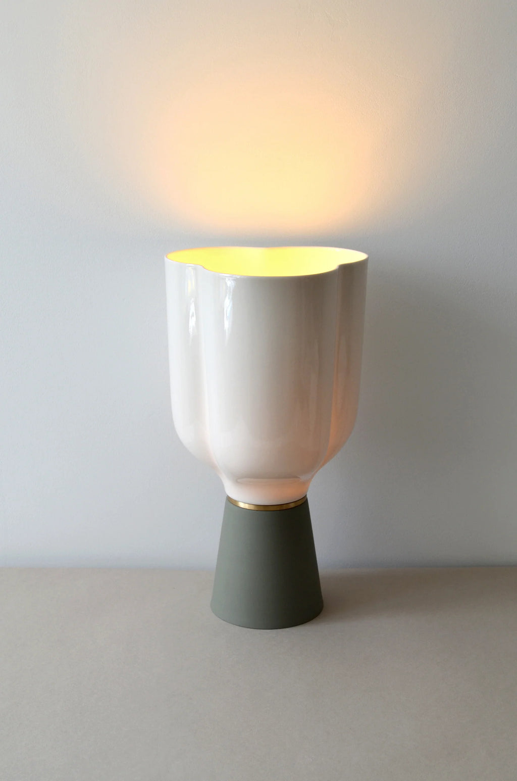 Lampada da Tavolo in Porcellana e Ottone Color Diaspro E27